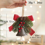 Cwmm10370_Christmas Metal Bell Bow Pinecone Door Ornament