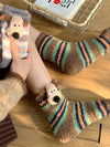 Cute Puppy Fleece 3D Slouchy Floor Socks_Cwms03223