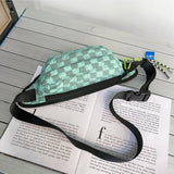 Simple Plaid Waist Bag Shoulder Bag_Cwab1604