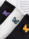 BUTTERFLY EMBROIDERY CREW SOCKS FOR WOMENS_CWMS085