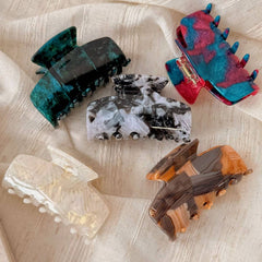 Marble Texture Hair Claw Retro Medium Clip_Cwaha07952