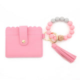 SILICONE BEAD BRACELET CARD BAG TASSEL KEYCHAIN_CWAJE0656