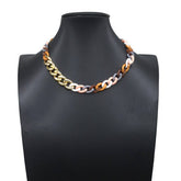 FASHION SPLICING ACRYLIC NECKLACE BRACELET SET_CWMM4917