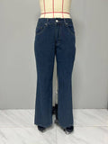 Stylish Retro Straight-Leg Baggy Denim Pants