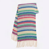 RAINBOW COLORBLOCK SCARF WARM COZY WINTER WRAP_CWASC2351