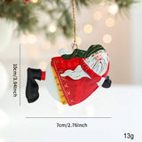 RUSTIC IRON ANGEL SANTA SNOWMAN TREE HANGING_CWMM9765