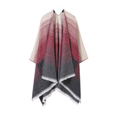 FASHIONABLE SHAWL IMITATION CASHMERE SLIT CAPE_CWASC2226