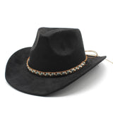 FELT SUEDE LIKE BEADED COWBOY FEDORA UNISEX HAT_CWAH0822