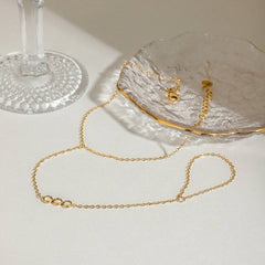 Trendy Triple Zircon Ring Anklet, 18K Gold Steel