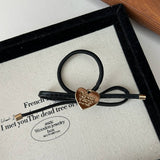 SIMPLE HEART BOW SWEET HAIR SCRUNCHIES_CWAHA2814