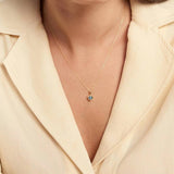 DEVILS EYE ZIRCON HEART PENDANT NECKLACE_CWMM5583