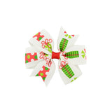 CHRISTMAS SNOWMAN BELL BOW HAIR CLIP FOR GIRLS_CWAHA6684