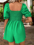 Solid Color Jumpsuit With Square Collar