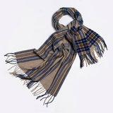 MELANGE CHECK WOOL SCARF DOUBLE SIDED SHAWL UNISEX_CWASC2350