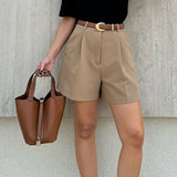 Solid Color Loose Straight Leg Slacks