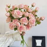 Vintage Dried-Look 3-Head Artificial Roses_Cwmm6464