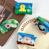 COLORBLOCK DOG ACETATE HAIR CLAW CUTE CLIP_CWAHA6023