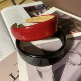 PU LEATHER SOLID COLOR SIMPLE SPONGE HEADBAND_CWAHA2575