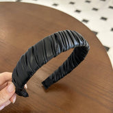 FRENCH STYLE RETRO PLEATED WIDE BRIM HEADBAND_CWAHA2861