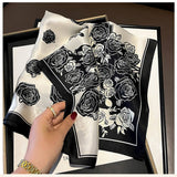 SILK SQUARE SCARF MULBERRY SILK ELEGANT DESIGN_CWASC0536