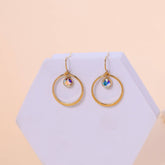 Titanium Steel Fashionable Zircon Circle Earrings_Cwmm3663