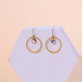 Titanium Steel Fashionable Zircon Circle Earrings_Cwmm3663