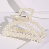 Chic Pearl Heart Claw Clip Minimalist Hair Grip