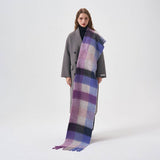 32 WOOL COLORBLOCK PLAID SCARF SOFT WARM_CWASC2365