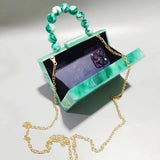 Pearl Acrylic Beaded Clutch Wristlet Wedding Bag_Cwab5858