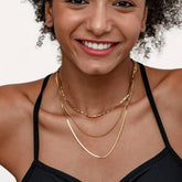 FASHIONABLE 18K GOLD PLATED THREE LAYER NECKLACE_CWMM3629