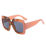 SIMPLE SQUARE FRAME COLOR BLOCK SUNGLASSES WOMEN_CWASG0258
