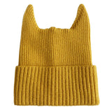 2 6 YEARS OLD SOLID COLOR CUTE HORN KNITTED HAT_CWAH2066