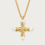 PERSONALIZED PEARL ZIRCON CROSS NECKLACE_CWMM5307