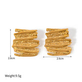 GOLD HAMMERED IRREGULAR EARRINGS_CWAHA0897