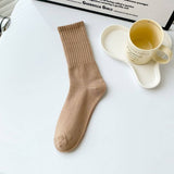 NEW SOLID COLOR CASUAL WOMENS MID CALF SOCKS_CWMS1402