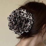 Design Leopard Print Flower Full Back Hair Clip