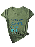 Sorry Can'T Lake V-Neck Short-Sleeved T-Shirt