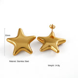 MINIMALIST STAR HEART STAINLESS STEEL EARRINGS_CWMM8895