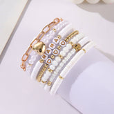 7 PIECE CLAY BRACELET SET WITH LETTER HEART PENDANT_CWMM3536