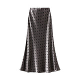 POLKA DOT SKIRT HIP SKIRT MID LENGTH A LINE SKIRT_CWBMS0294