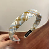 SMALL FRESH PLAID SOLID COLOR VERSATILE HEADBAND_CWAHA2857