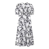 Street-Chic Chic Print Waist Dress