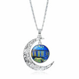 HOLLOW OUT MOON GEM PENDANT NECKLACE_CWAJE0705