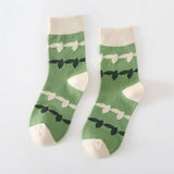 Winter Rolled-Edge Striped Socks_Cwms0917