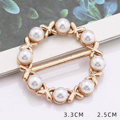 Womens Round Pearl Inlaid Button Scarf Ring_Cwmm2123
