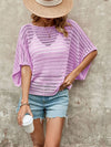 Pullover Fashion Short Sleeve Patchwork Knitwear_Cwosws0044