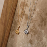 SMALL SKIRT FAN SHAPED TEARDROP NECKLACE_CWMM5585