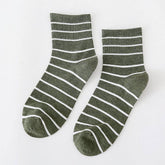NEW ALL MATCH SOLID COLOR STRIPED MID CALF SOCKS_CWMS1401