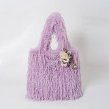 SOFT LAMB FUR TOTE BAG WOMEN FASHION HANDBAG_CUAB00575