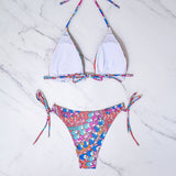 Womens Printed Bikini Sexy Tie-Front Swimwear